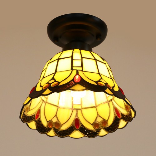 100-240V Hardwired Indoor Ceiling Light C100eiling Mounted Retro Glass Light - Picture 10 of 15
