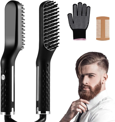 Cepillo Alisador Peine De Barba y Pelo Ionico Electrico Caliente Para  Hombres | eBay