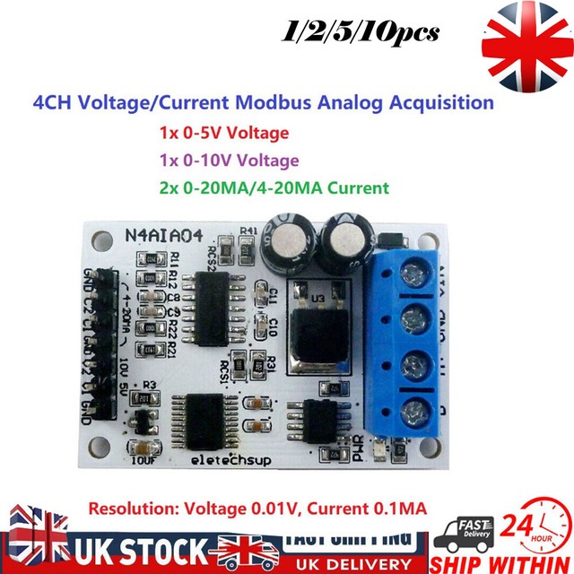 1/2/5/10PCS Voltage Current Analog Acquisition 4 Channel RS485 Module 4-20MA UK 1/2/5/10PCS Voltage Current Analog Acquisition 4 Channel RS485 Module 4-20MA UK