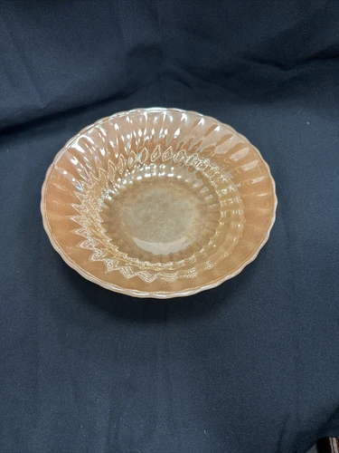 Anchor Hocking Fire King Peach Luster 8.5" Carnival Glass Serving Bowl