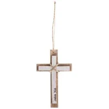 John 3:16 Layered Wood Wall Cross - 5" x 3" x 1/2"