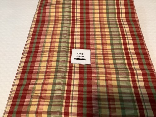 1 Yard Woven Colorful Plaid Med Wt Cotton Blend Fabric 56" Wide - Picture 2 of 2