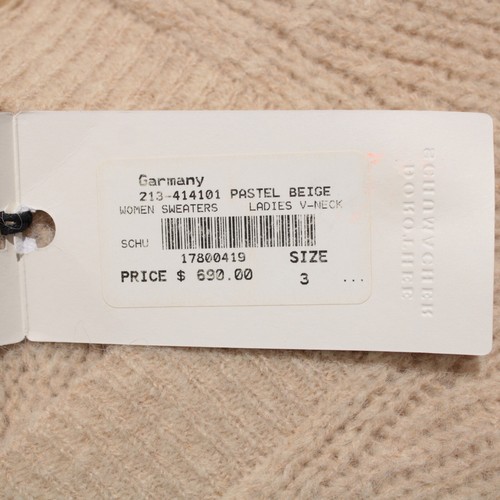 Maglione scollo a V Dorothee Schumacher nuovo con etichette sagome accoglienti taglia 3 beige misto alpaca - Foto 5 di 11