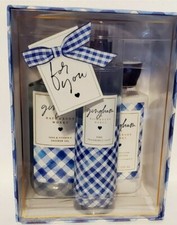 BATH  BODY WORKS GINGHAM GIFT BOX SET SHOWER GEL FRAGRANCE MIST  BODY LOTION
