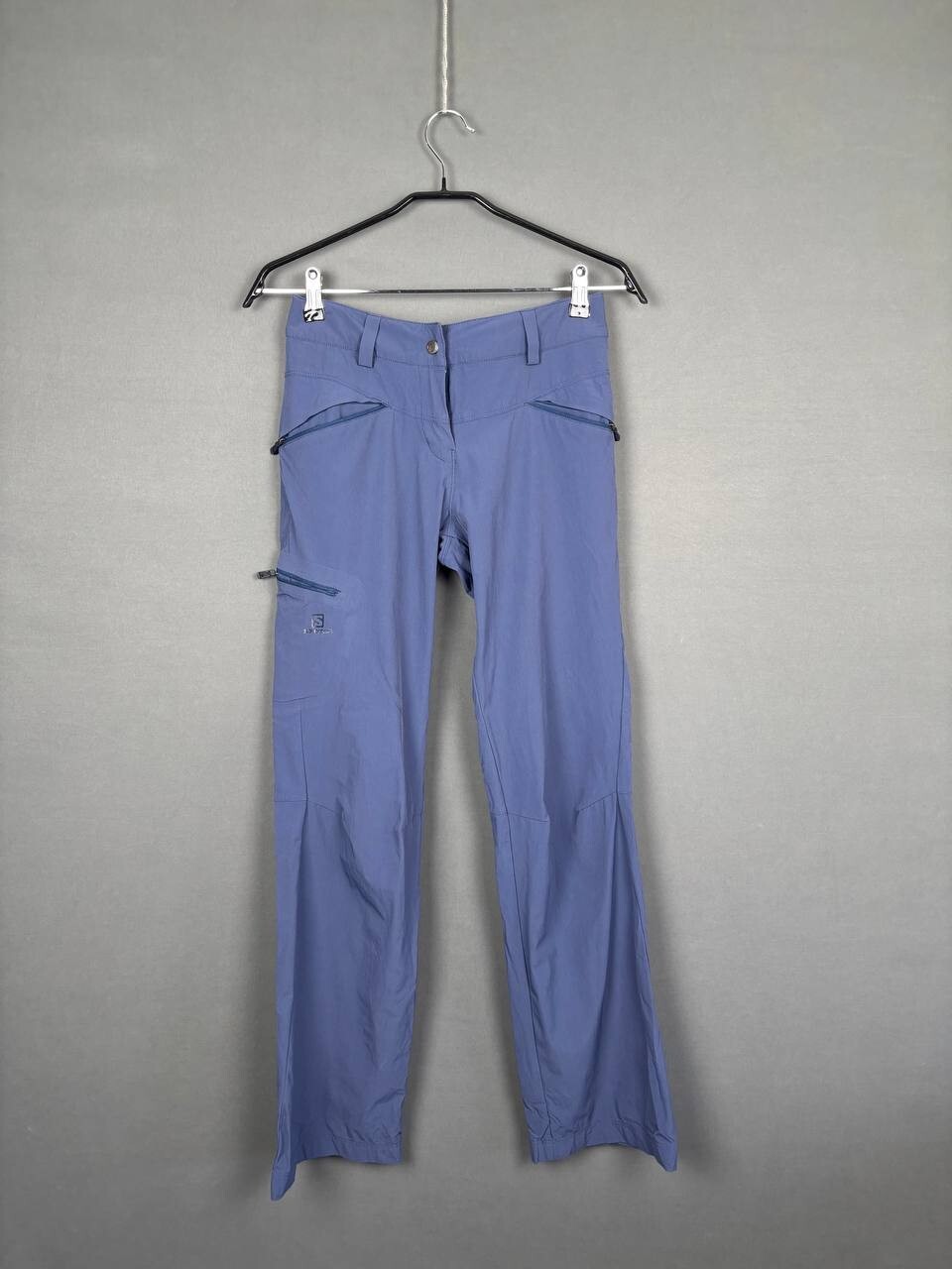 Pantalone donna Salomon taglia 34 blu nylon gamba larga bottoni pantaloni neve