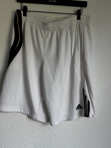 Adidas White & Black Athletic Shorts Medium Polyester 511