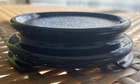 Fenton Black Ebony Glass Base Plinth. No Damage. Marked.