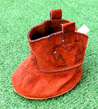 1 Single Build A Bear Cowboy Boot Western Cowgirl Brown Faux Suede BAB Shoe EUC