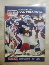 1990  Pro Set Football Barry Sanders Pro Bowl # 413 Detroit Lions