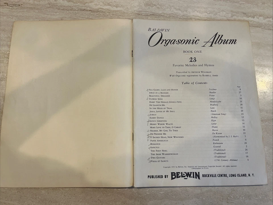 Libros Orga-sonic de Baldwin 1 y 2 melodías e himnos de órgano favoritos | Belwin de colección Foto 2 de 4