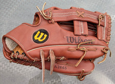 Wilson Pro Select A2665 Baseball Glove 12" Leather RHT Right Hand Thrower, Brown