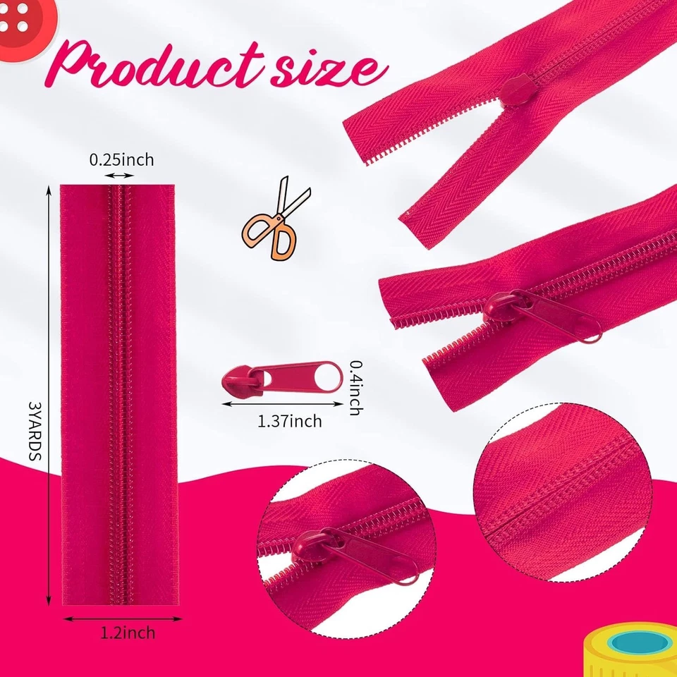 Bulk Sewing Zippers Set - 30 Colors, 300 Matching Sliders - Image 4 of 4