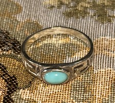 Sterling Silver Turquoise Band Ring Size 7