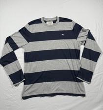 Vintage Abercrombie  Fitch Long Sleeve T-Shirt XL Striped Muscle Fit Y2K Moose