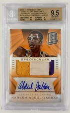 Kareem Abdul Jabbar HOF Lakers 2014-15 Spectra Auto Patch #20/25 GEM MINT