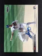 Andres Gimenez 2021 Topps Stadium Club On-Card RC ROOKIE AUTO BLUE JAYS. rookie card picture