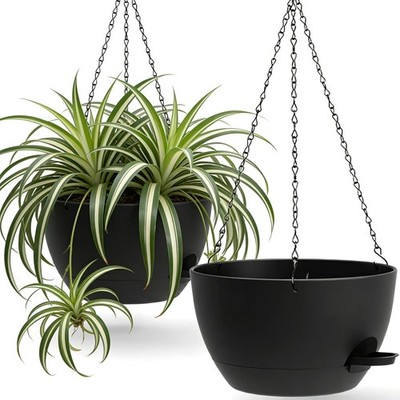 13 Inch 2 Pack Large Self Watering Hanging Planters for Indoor Outdoor  Plants, H | eBay