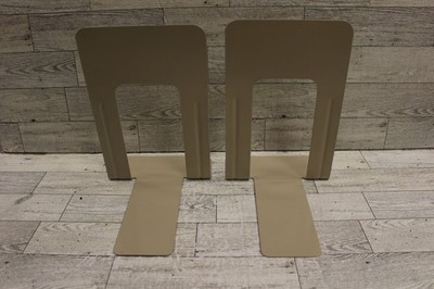 Vintage Beige Metal Bookend - Set of 2 - Used