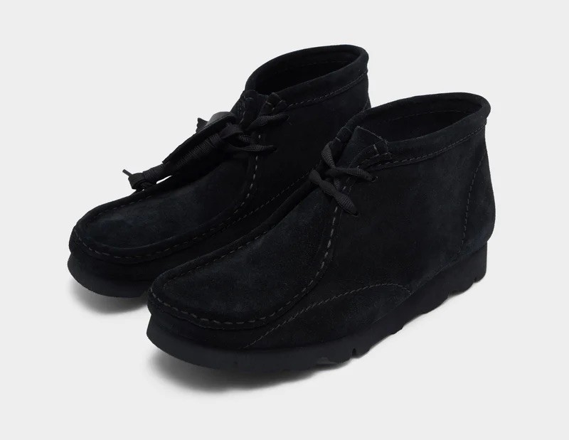 Bota Wallabee UK8 Clarks Originals x PAF negra para hombre PVP £160