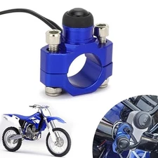 CNC Dirt Bike Engine Stop Start Kill Switch Button CNC with Mounting  Blue