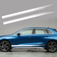 Universal Vinyl Racing Stripes Sticker Decals, White, for SUV Off-Road White