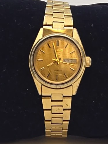 Vintage Seiko 5 Automatic 25mm Gold Day/Date Dial Women's Watch 2906-0610