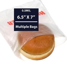 0.5Mil 6.5" X 7" l Saddle Pack Printed Hamburger Bag | Multiple Bags