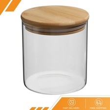 27OZ Glass Jar with Airtight Bamboo Lid Container Clear Food Storage Jar 12x10cm