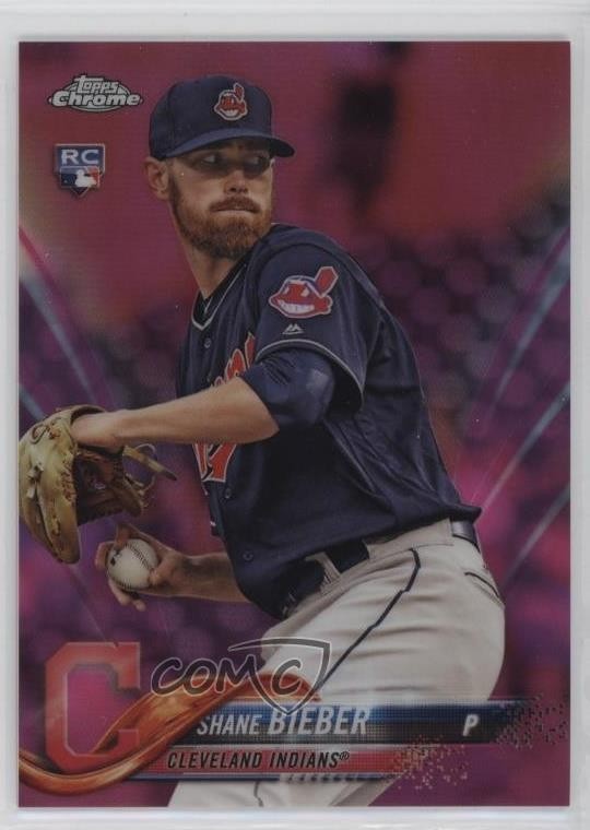 2018 Topps Chrome Update Target Exclusive Pink Refractor Shane Bieber #HMT59 0w8