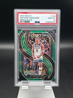 2024-25 Select Anthony Edwards Green Wave Premier /50 PSA 10 01/50 Wolves