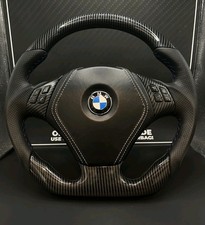 BMW Flat Bottom Steering Wheel Hydrodipped Carbon Effect - OEM BASE