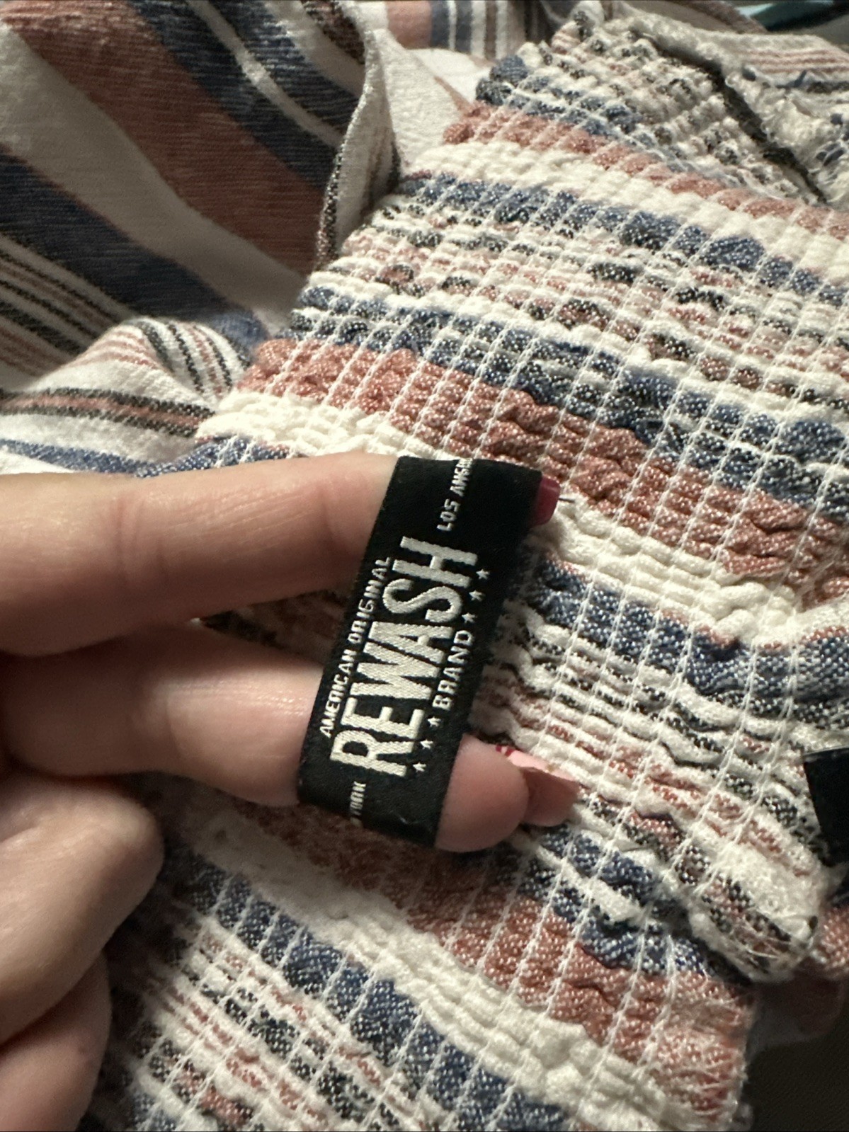 American Original Rewash Small Pants Tan Cream, Linen Rayon, Elastic Waist