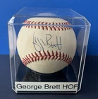 GEORGE BRETT (HOF) AUTOGRAPHED OFFICIAL AL BASEBALL & CUBE. NICE. PROOF