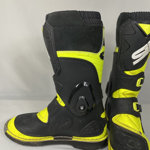 Botas de montar SIDI Flame para hombre 7,5 motocicleta motocross MX moto de cross amarillo neón - Imagen 8 de 14