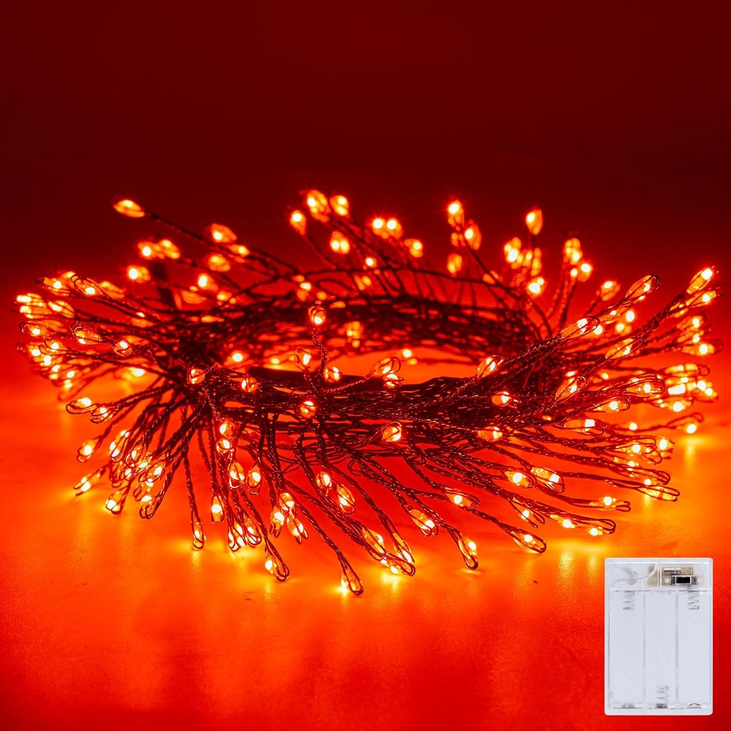 Fairy Lights Battery Operated, Twinkle String 1 Pack, Orange 