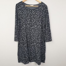 Hush T-Shirt Dress Womens Small Grey Leopard Print Casual Everyday Jersey