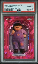 2024 TOPPS CHROME DISNEY SAPPHIRE ED PADPARADSCHA 1/1 #193 ABBY PARK 1/1 PSA 10