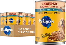 Pedigree Chopped Ground Dinner Adult Soft Wet Dog Food Chicken Rice Dinner, Ca