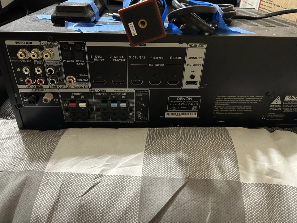 Denon AVR-S540BT 5.2-Ch 4K Ultra HD HDR A/V Receiver W/Remote And Mic BUNDLE - Image 3 of 3