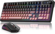 Bluefinger K98 Wired  Wireless RF  BT 98-Key Keyboard  Mouse Combo with LCD