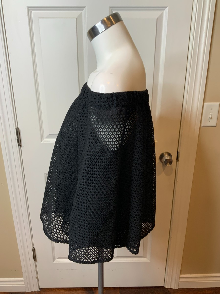 Maje Lor Over The Shoulder Black Sheer Lace Top, Size 2 | Medium View 5