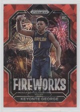 2023-24 Panini Prizm Draft Picks Fireworks Red Ice Keyonte George #14 1bx0