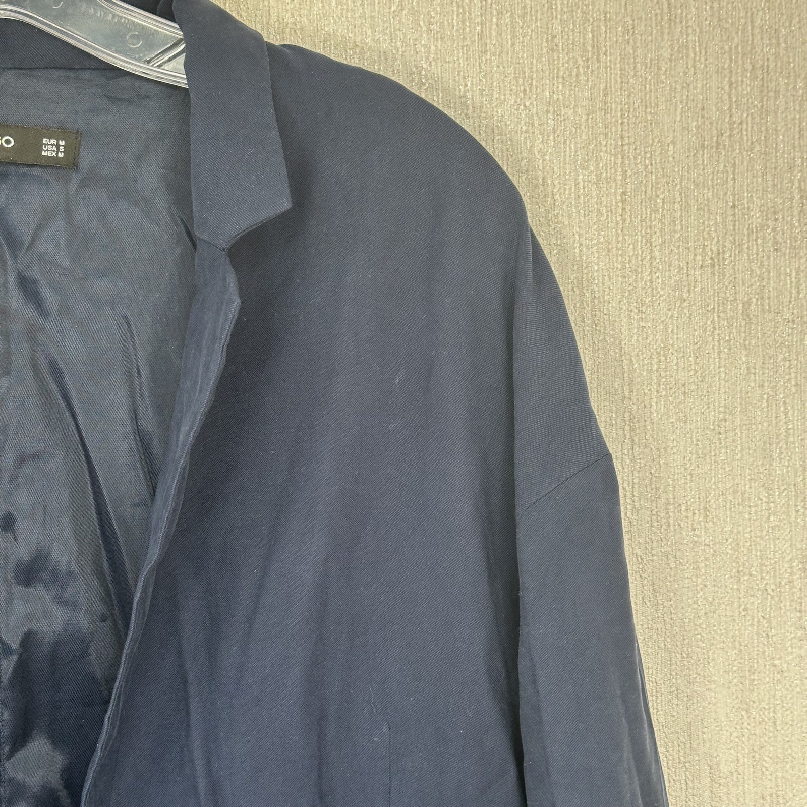 Mango basics jacket size M navy blue longline sna… - image 3