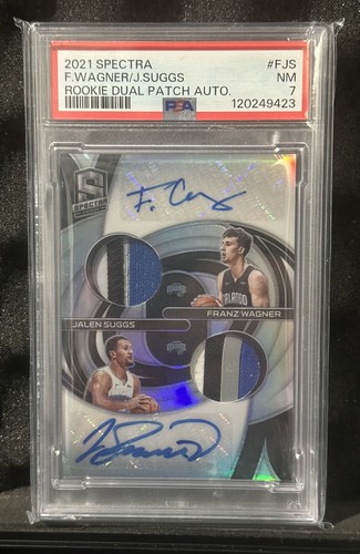 2021-22 Panini Spectra- #RDP-FJS - Wagner / Suggs RC Dual Patch Auto 02/25 PSA 7