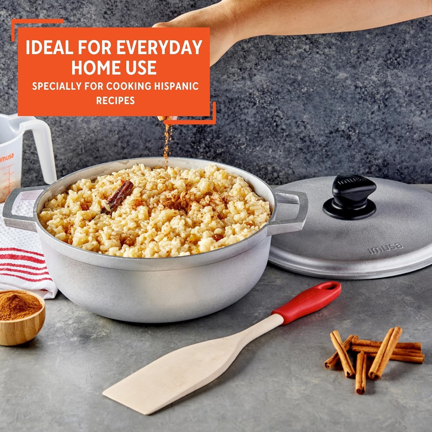 IMUSA 2.6 Quart Traditional Natural Made in Colombia Caldero Qt, Silver 