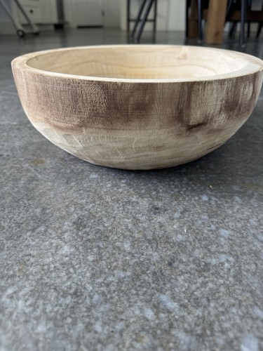 Threshold Studio Mcgee 12" X 4" Decorative Wood Bowl Beige - Afbeelding 2 van 7