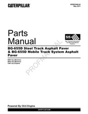 Caterpillar BG 655D Steel BG 655D Mobile Track System Paver Parts Catalog Manual