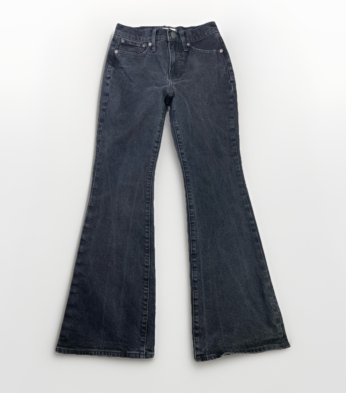 Madewell The Perfect Vintage Jeans Women’s 24 Petite Black Flare Mid-Rise Denim