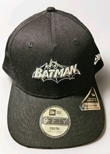 Batman New Era 9fifty Youth Stretch Snap Black/White Logo Adjustable Hat NWT