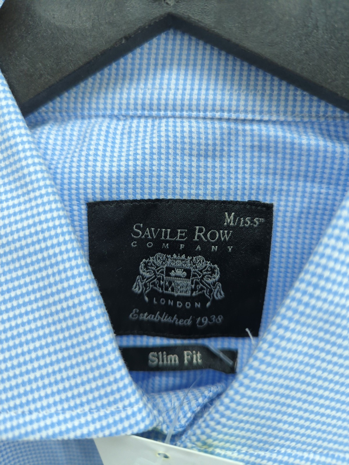 FILA Savile Row Men's Shirt M Blue Geometric Cotton with Elastane Basic